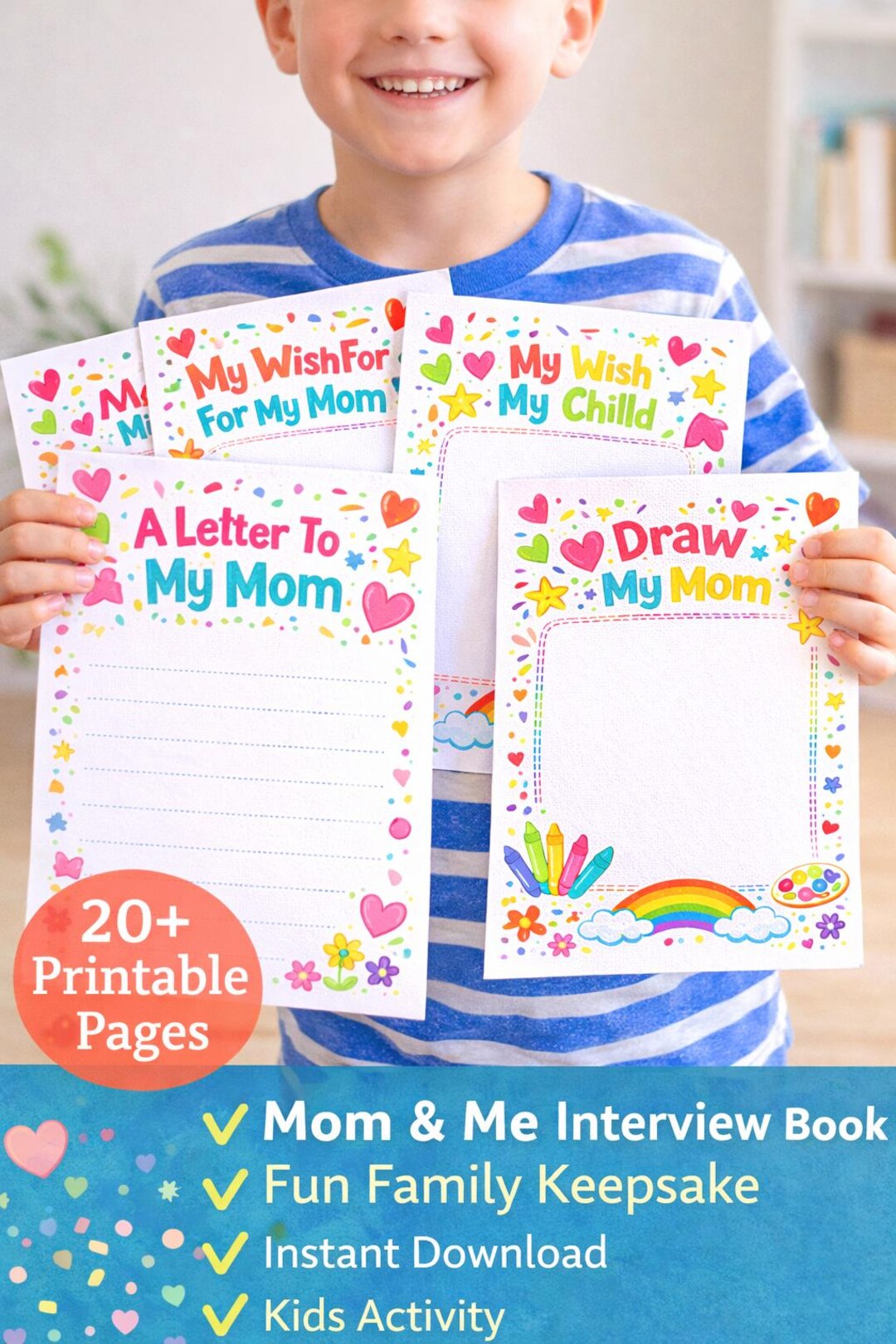 Mom and Me Interview Book Printable, Mothers Day Activity Keepsake Book ...