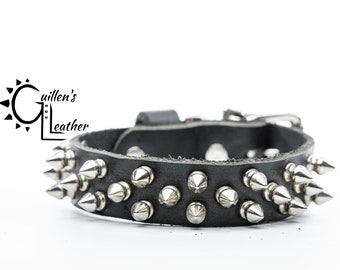 1 Inch Wide (Small Spikes) Leather Dog Collar