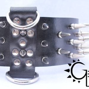 3 Inch Wide (Big Spikes) Leather Dog Collar