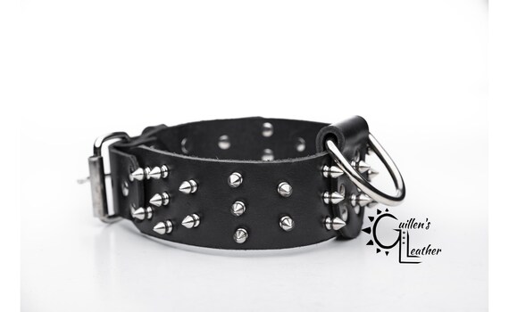 2 Inch Wide small Spikes Leather Dog Collar Etsy