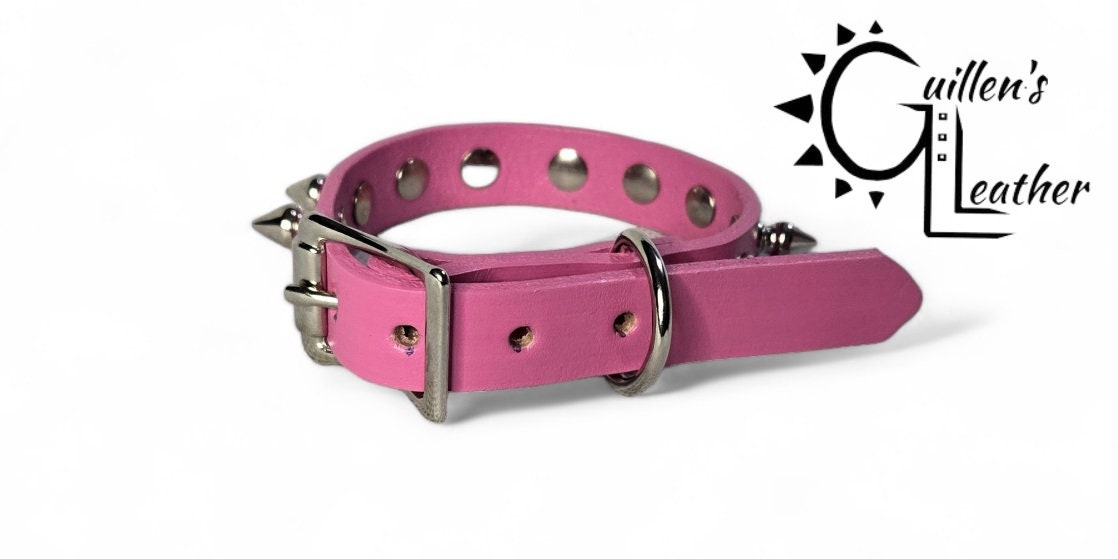 ROSES PINK LEATHER DOG DOG COLLAR 新品未使用 Amazon.com : WHIPPY Leather Dog Collar for Small Medium