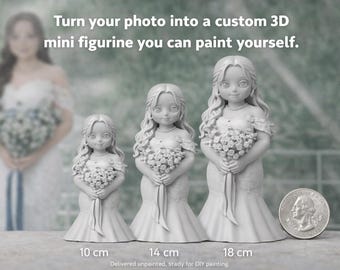 Custom 3D Photo Figurine: Paintable Miniatures for DIY Crafts, Gifts