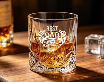 Personalisiertes Vatertagsglas, benutzerdefinierter Namensglasbecher, Geschenk für Vater, graviertes Trinkglas, Geschenk von Tochter Sohn