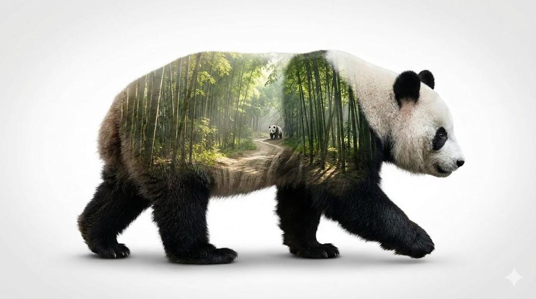 Panda Landscape AI Art Print, Animated Motion Art (digital Download - Etsy