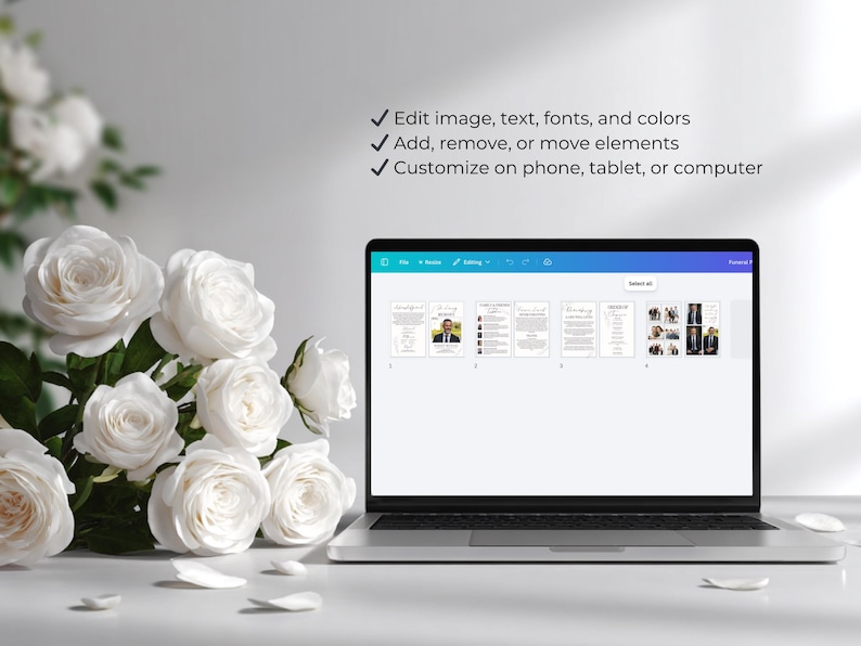 Minimalistic Funeral Programs Template Obituary Printable Funeral ...