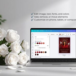 Funeral Template Red Funeral Invited Memorial Funeral Invite Funereal Memorial Cards Celebrate Life Funereal Services Template Funeral Red image 4