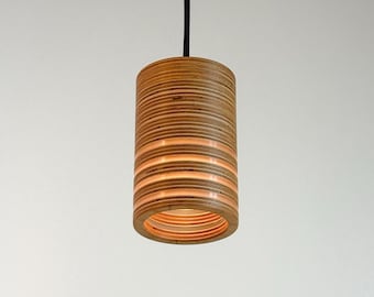 Layered Plywood Pendant Light – Handmade Wooden Ceiling Lamp – Minimal Scandinavian Hanging Light – Modern Wood Lighting