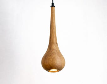 Lampada a sospensione in legno per isola cucina, lampada da soffitto in rovere o noce, illuminazione minimalista scandinava, luce per sala da pranzo