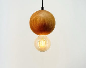 Wooden Pendant Light | Kitchen Island Lighting | Minimalist Hanging Lamp | Japandi Ceiling Light