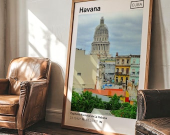 Havana, Cuba (El Capitolio View) — Travel Photography Print | Cuba Cityscape Wall Art