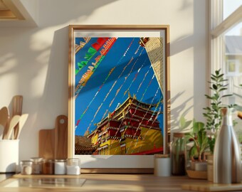 Songzanlin Monastery Shangri-La Travel Photography Print (Semi-Glossy Poster)
