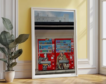 Kyoto Vending Machine Print – Maiko, Kabuki Art, Red Coca-Cola (Semi-Glossy Paper Print)