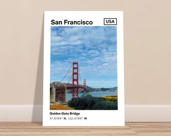 Golden Gate Bridge San Francisco Travel Print – Semi-Glossy Paper Poster