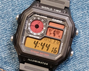 Custom Casio Royale AE1200 "Arizona Sunset" Mod | Retro Digital World Time Watch