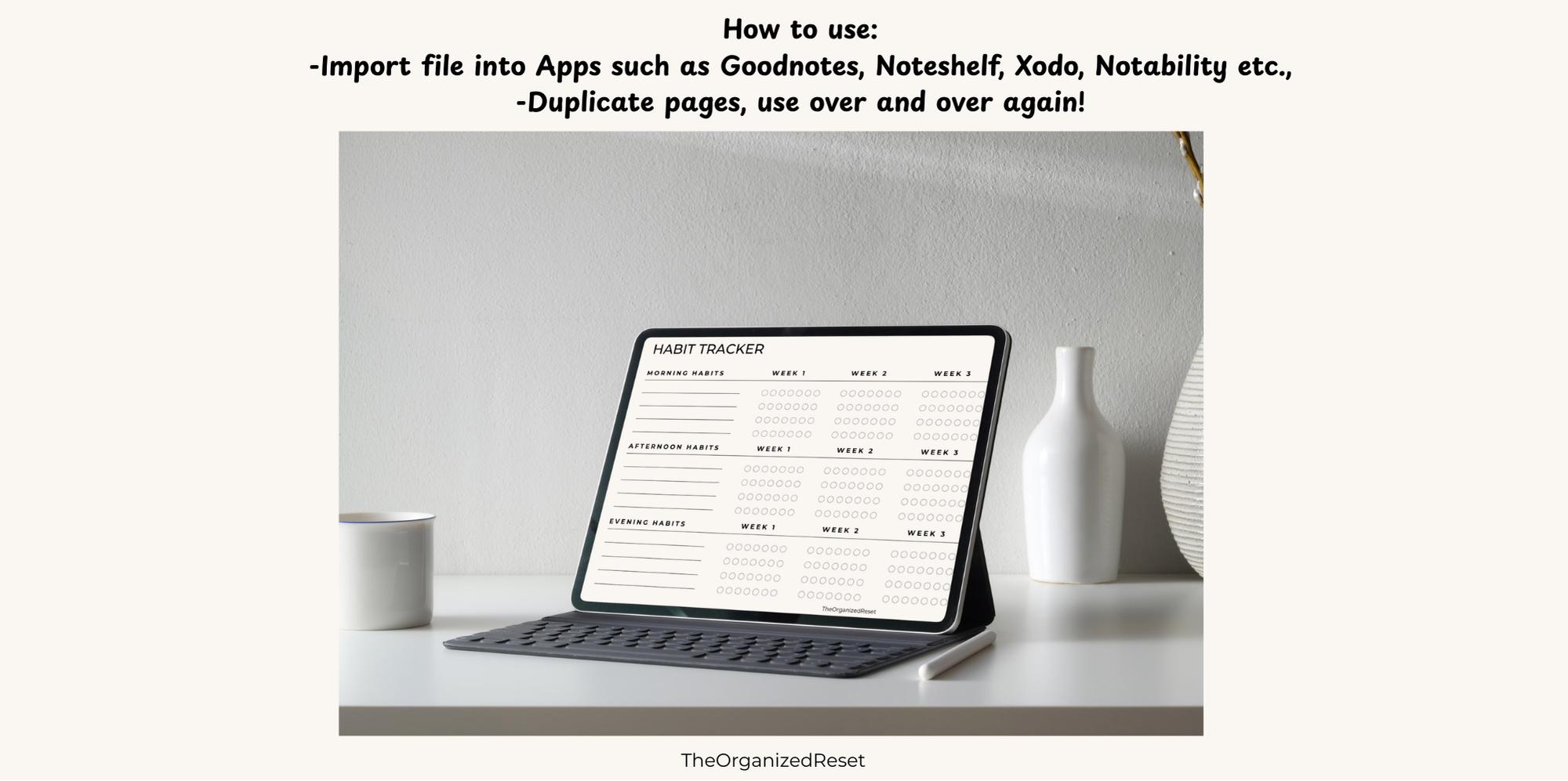 Daily Habit Tracker Printable PDF | Monthly Tracker | Morning Afternoon ...