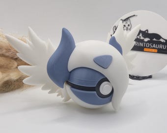 Mega Absol 3D-utskriven figur | Mörk dekor för speluppsättning och skrivbord | Nörd-gamerpresent fankonst | Hoenn-regionen