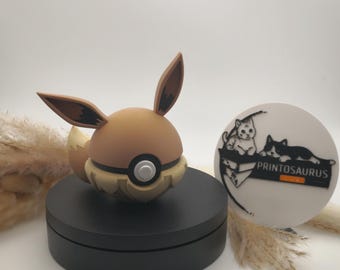 Eevee-figur – Eevee Kawaii skrivbordsdekor – 3D-utskriven figur • Brun