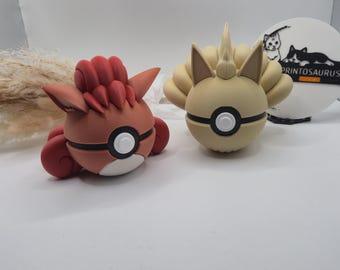 Vulpix & Vulnona / Ninetales-set 3D-utskrivet | Retro anime-dekor för speluppsättning | Nörd-gamerpresent | Skrivbordsdekor Kanto Art