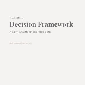 Decision Framework Printable | Calm Decision Making Worksheet | Minimal Business Decision Tool | Clarity Planning PDF