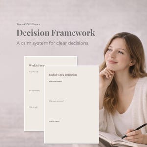 Decision Framework Printable | Calm Decision Making Worksheet | Minimal Business Decision Tool | Clarity Planning PDF
