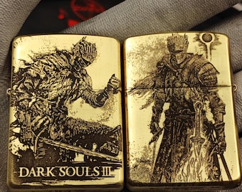 Dark Souls gegraveerde koperen aansteker sintel Ashen Een ontwerpcadeau voor vriendjes verjaardagsgamefans