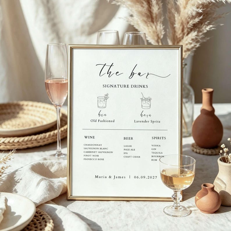 Wedding Signs Bundle, Minimalist Wedding Signage Canva Template With Wedding Signs Bundle, Minimalist Wedding Signage Canva Template With