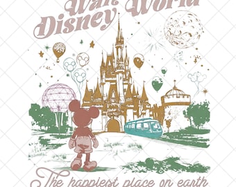 Vintage Mickey Disneyworld png, Retro Mickey And Friends png, Walt Disneyworld png, Disney 2026 Trip Disney Vacation png