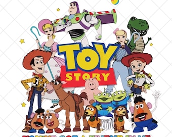 Toy Story Woody Buzz Rex Retro PNG (Digital Download)