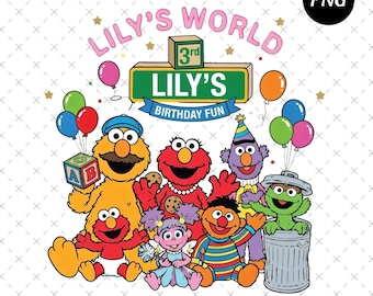Sesame Street Birthday PNG, Elmo Cookie Monster Big Bird Monster Friends (Digital Download)