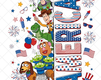 Toy Movie 4th Of July PNG, Cartoon 4th July Png, Fourth Of July Designs, Independence Day, 4th of July Coquette Png, Toy Cartoon 4th Of July