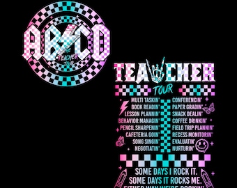Retro Teacher Tour Png, ABCD Para Tour Png, Funny Parapro Png, End of Year Png, Teacher Gift, Kindergarten Teacher Png, Elementary School