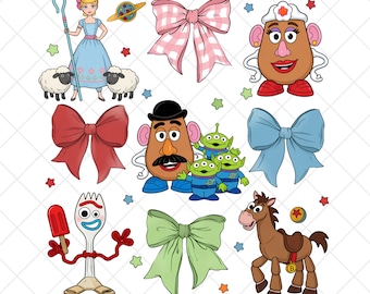 Coquette Toy Story png, Coquette Bow png, Disney Toy Story png, Disney Friends png, Woody Buzz Jessie Hamm T-Rex png