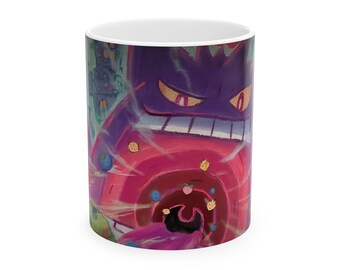 Anime-Inspired Purple Phantom Coffee Cup 11oz 15oz