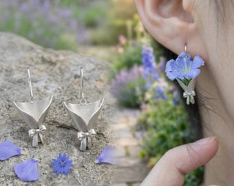 Sterling silver DIY floral bouquet earrings, flower earrings, hypoallergenic, fun earrings, birthday gifts, Christmas gifts