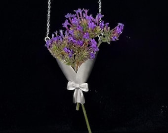 Sterling Silver necklace, DIY floral bouquet necklace, flower necklace, fun necklace, birthday gifts, Christmas gifts