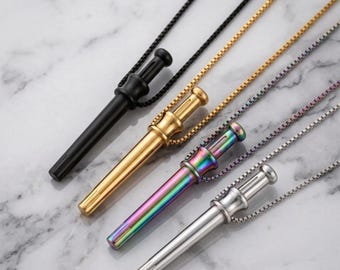 Whistle Anxiety Necklace Stress Relief Tool Breathing Necklace  Minimalist Stainless Steel Pendant Necklace