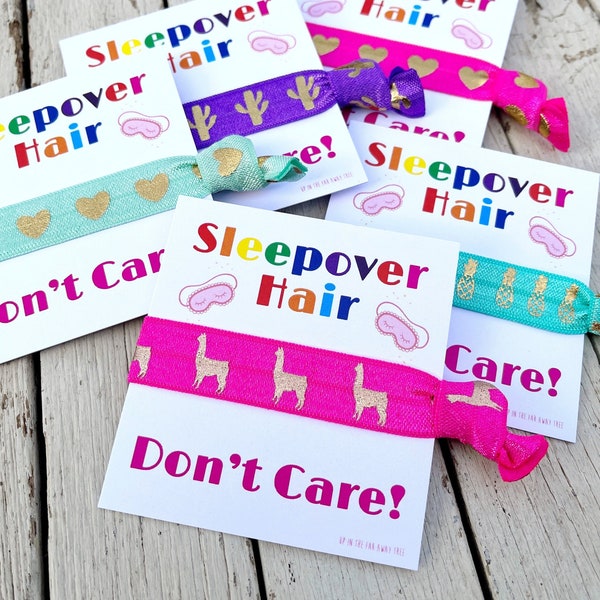 SLEEPOVER Party | Party Bag Filler | Hair Ties Party Favors | Party Bag Favours | Sleepover Party bag | Hair Ties | UK Seller