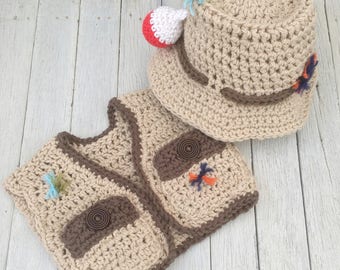 free crochet baby fisherman outfit pattern