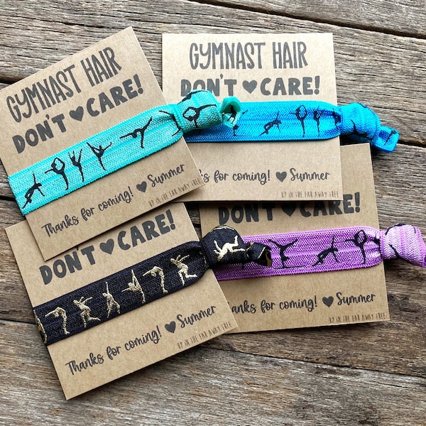 Gymnast Hair Tie | Party Bag Filler | Personalised Card