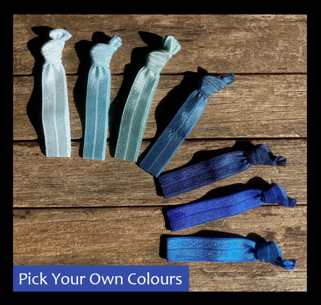 Choose Your Own Colours Navy Royal Blue Elastic Hair Ties Etsy