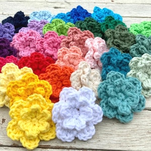 Handmade Crochet Flower Appliqués: Cotton Craft Embellishments