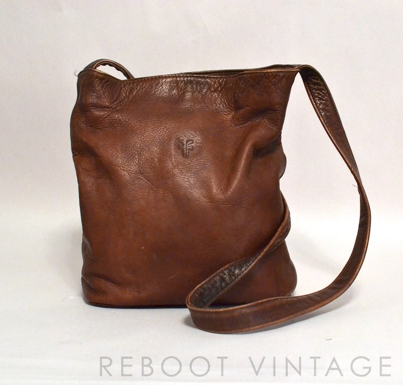 Vintage FRYE Bag Brown Colombian Leather Crossbody Bucket Etsy