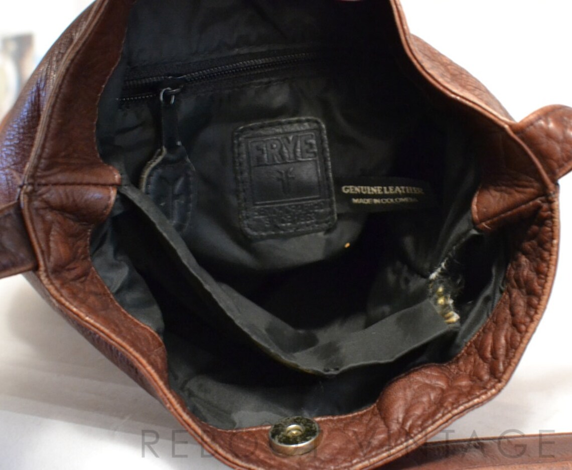 Vintage FRYE Bag Brown Colombian Leather Crossbody Bucket Etsy