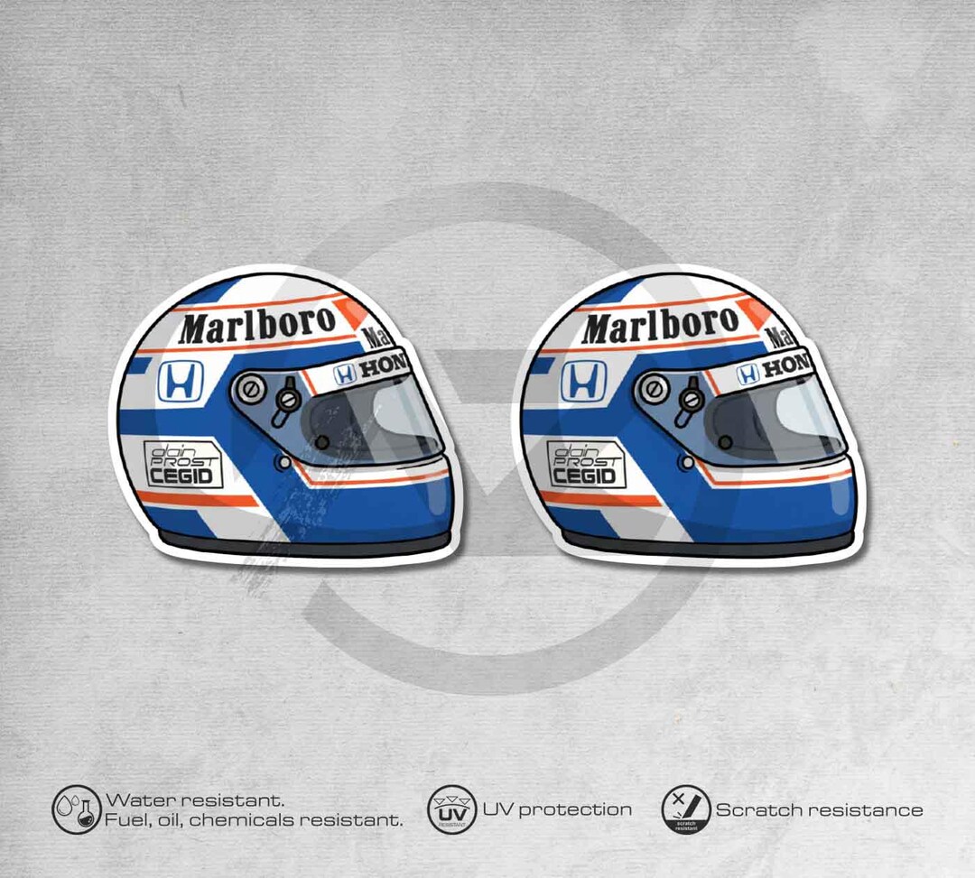 Alain Prost Helmet Sticker, Magnets | Set of 2 | High Quality Vinyl ...