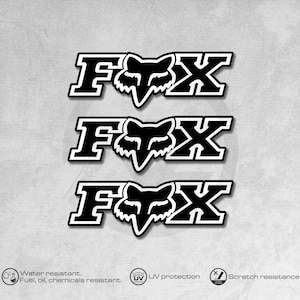 Fox Racing Aufkleber | 3er-Set | Hochwertige Vinyl Aufkleber, Auto, Fahrrad, Laptop, Wasserflasche