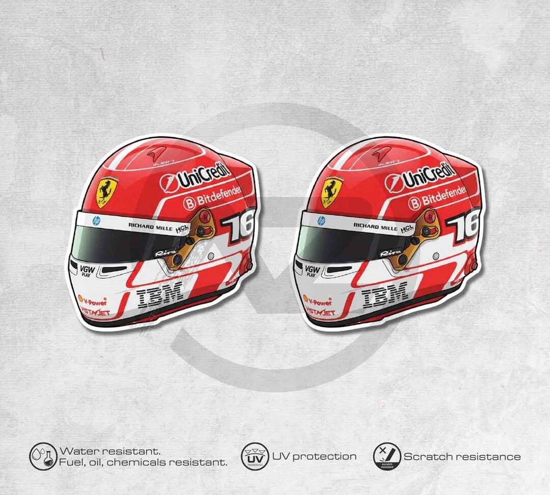 2x Charles Leclerc Helmet Sticker, Magnets, High Quality Vinyl Stickers ...