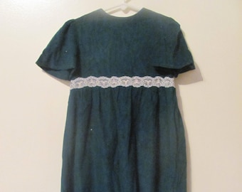 Vintage Girls Long Soft Green and Lace Maxi Dress