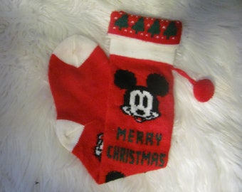 Vintage Knit MICKEY Mouse CHRISTMAS Stocking Wall Decor