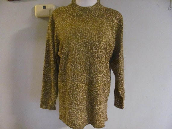 Vintage 90s Y2K Leopard / Cheetah Print Metallic … - image 1