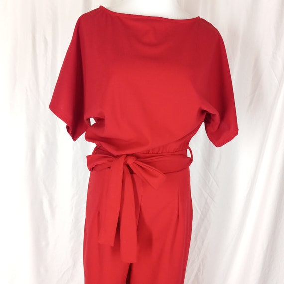 Vintage 1990s Retro Red Jumpsuit Pantsuit Romper … - image 5